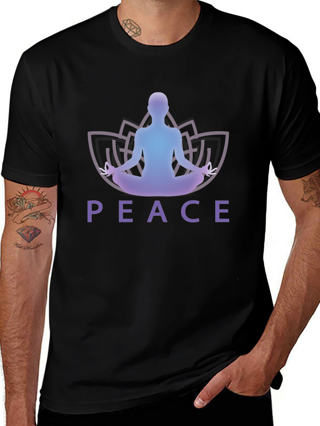 Peace Yoga Lotus Mens Graphic Tee
