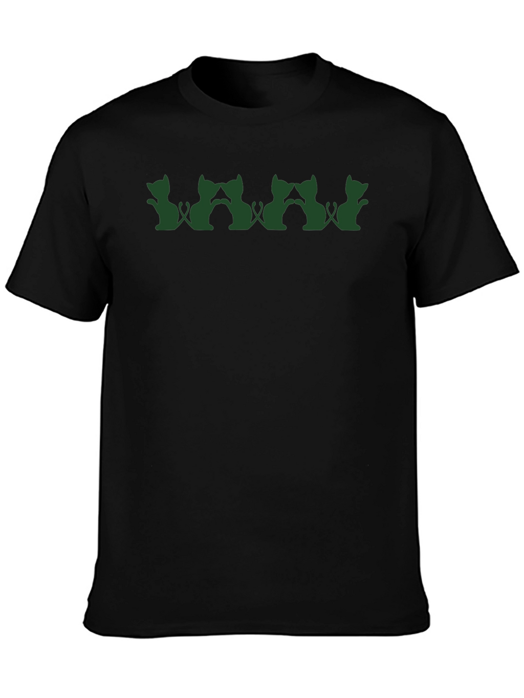 Cat Silhouette T-Shirt - Unique Design Casual Wear