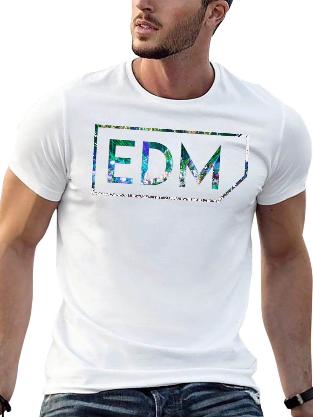 EDM Graphic Print Black T-Shirt