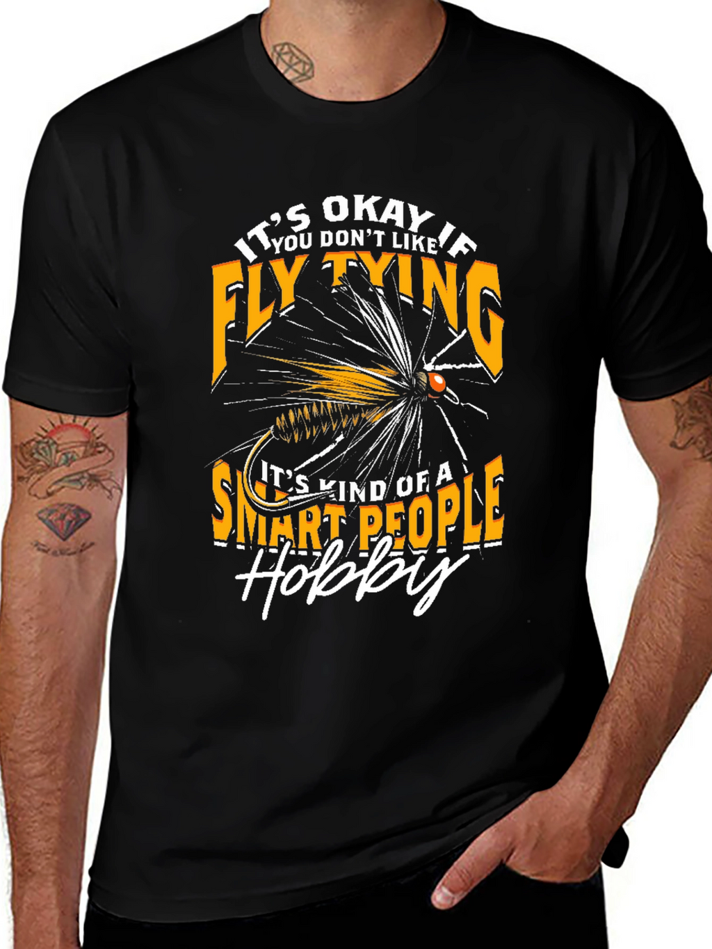 Fly Tying Hobby T-Shirt - Smart People Design
