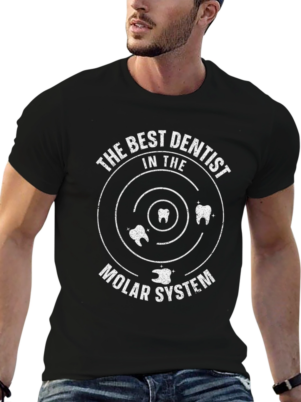 The Best Dentist Molar System Black T-Shirt