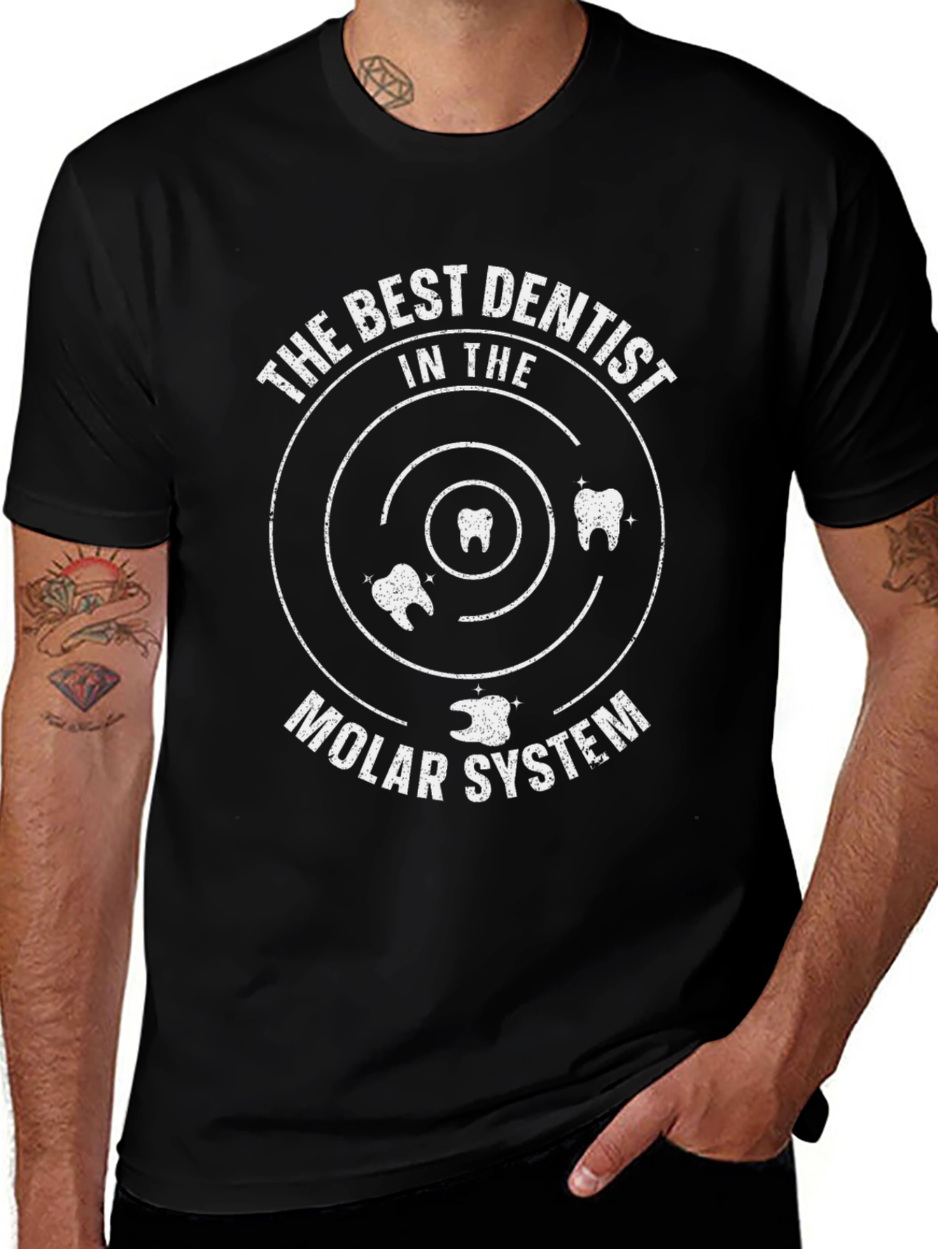 The Best Dentist Molar System Black T-Shirt