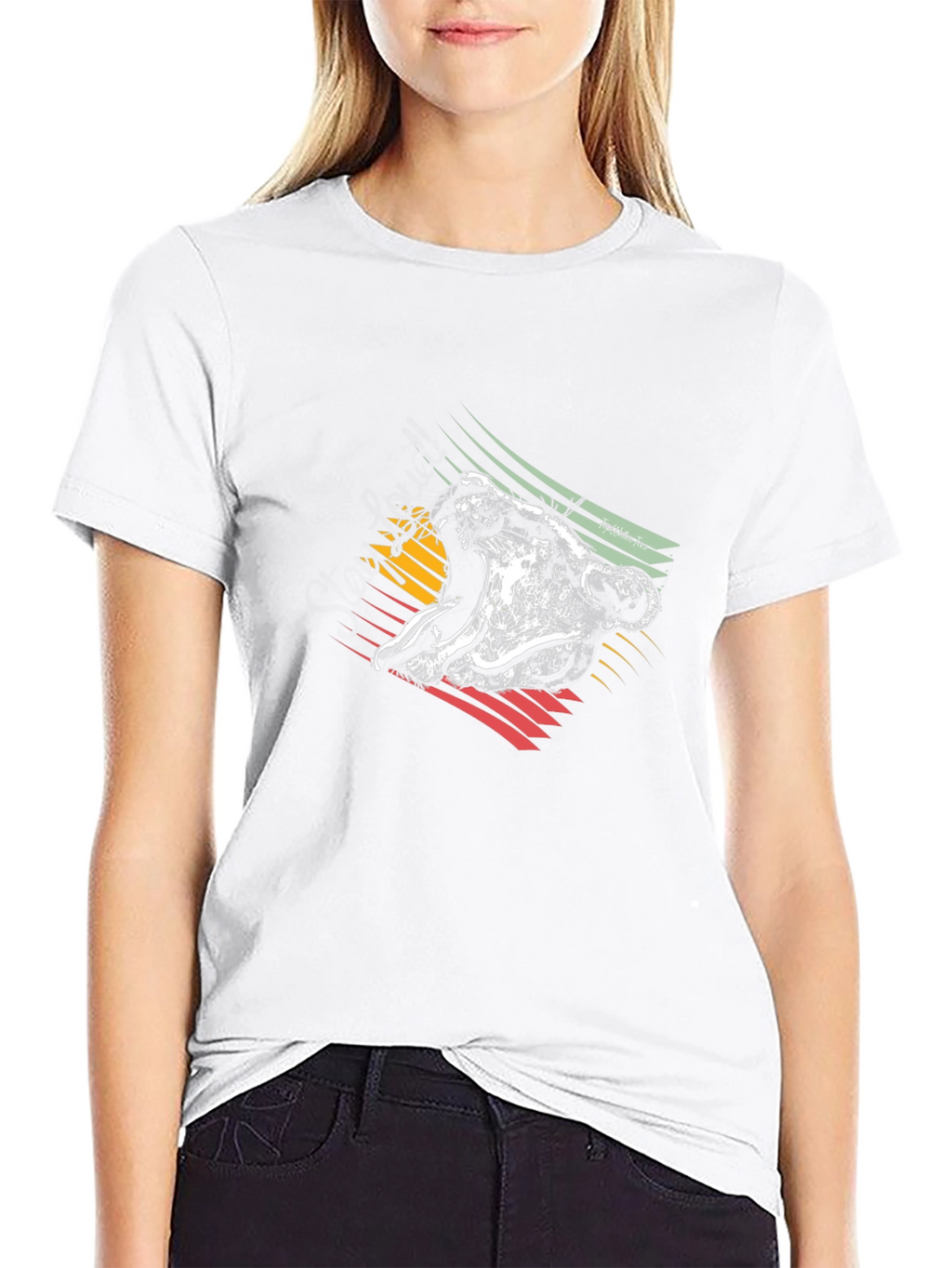 Rasta Lion Graphic Tee - Black Cotton T-Shirt