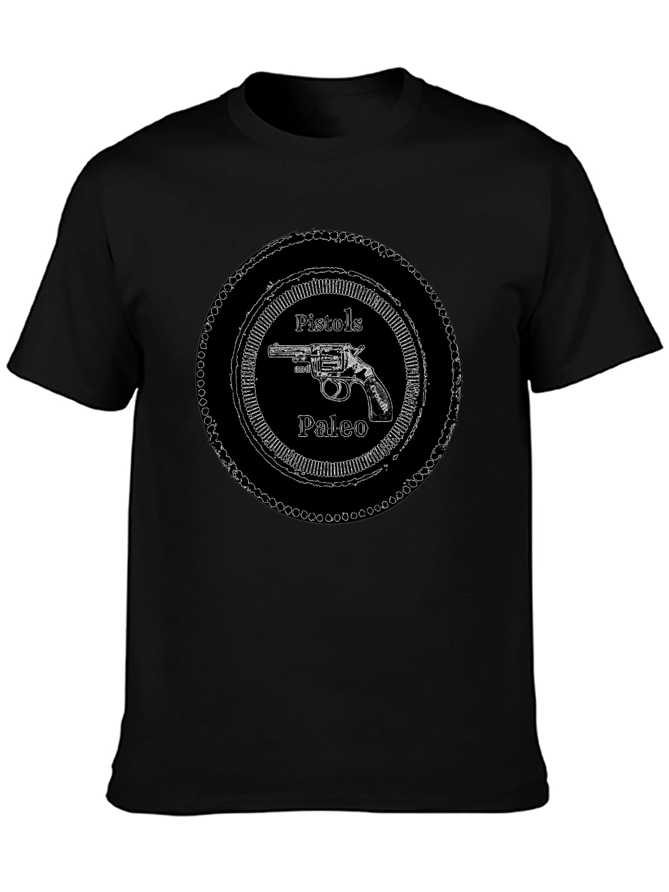 Pistols Paleo Graphic T-Shirt - Black Crew Neck