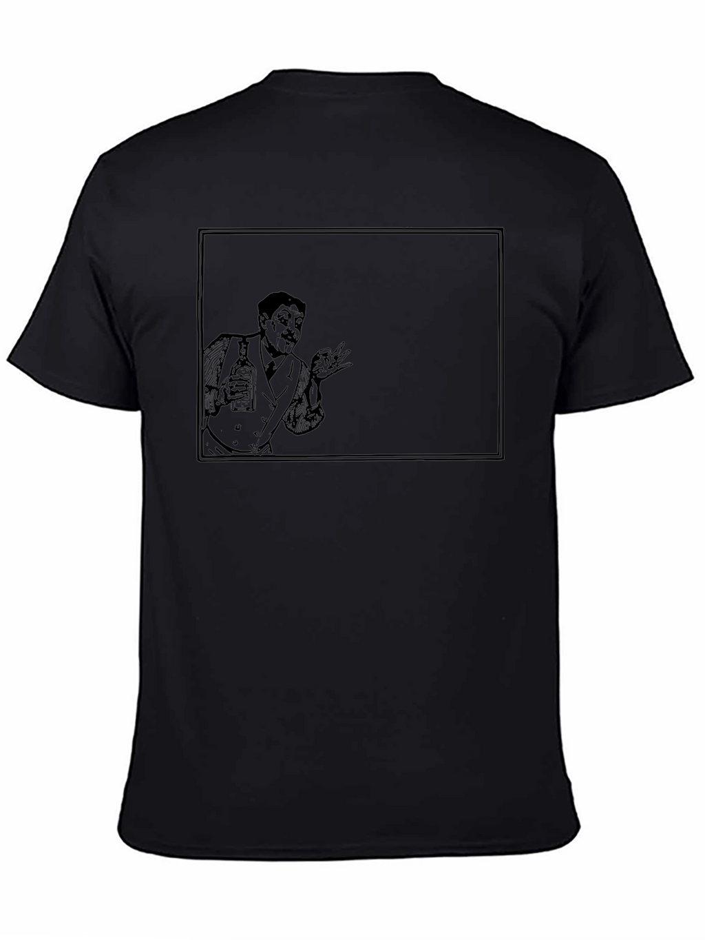 Retro Cartoon Bartender Black T-Shirt