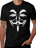 Anonymous Mask Graphic Black T-Shirt