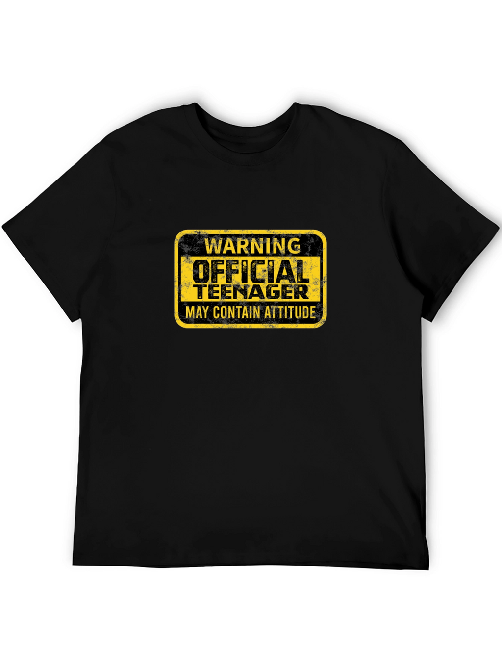 Warning Official Teenager Black Graphic T-Shirt