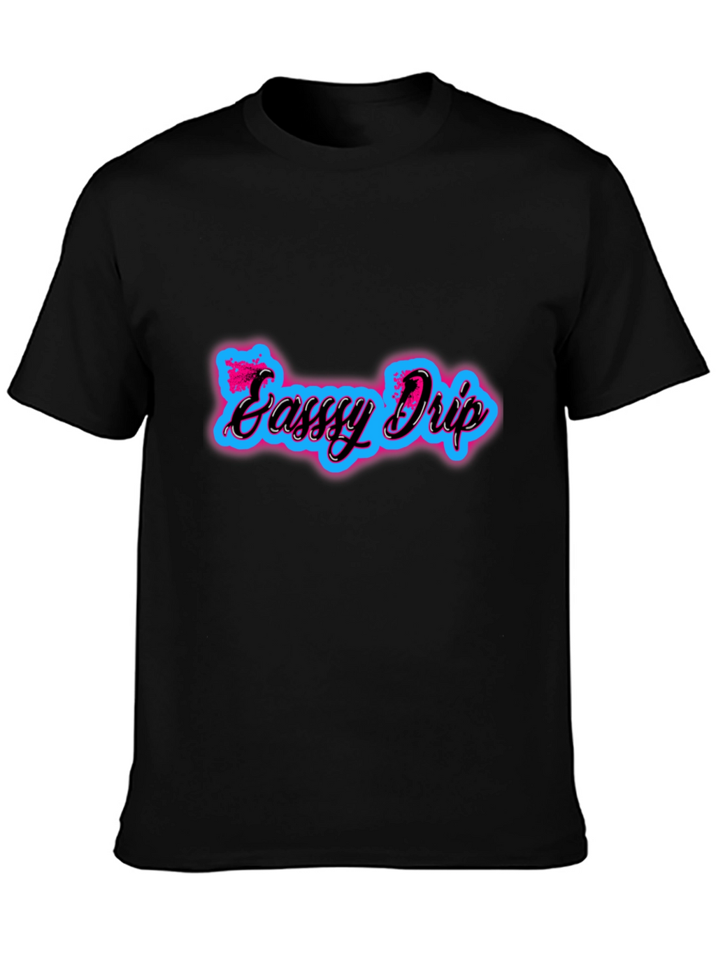 Sassy Drip Black Tee - Neon Style