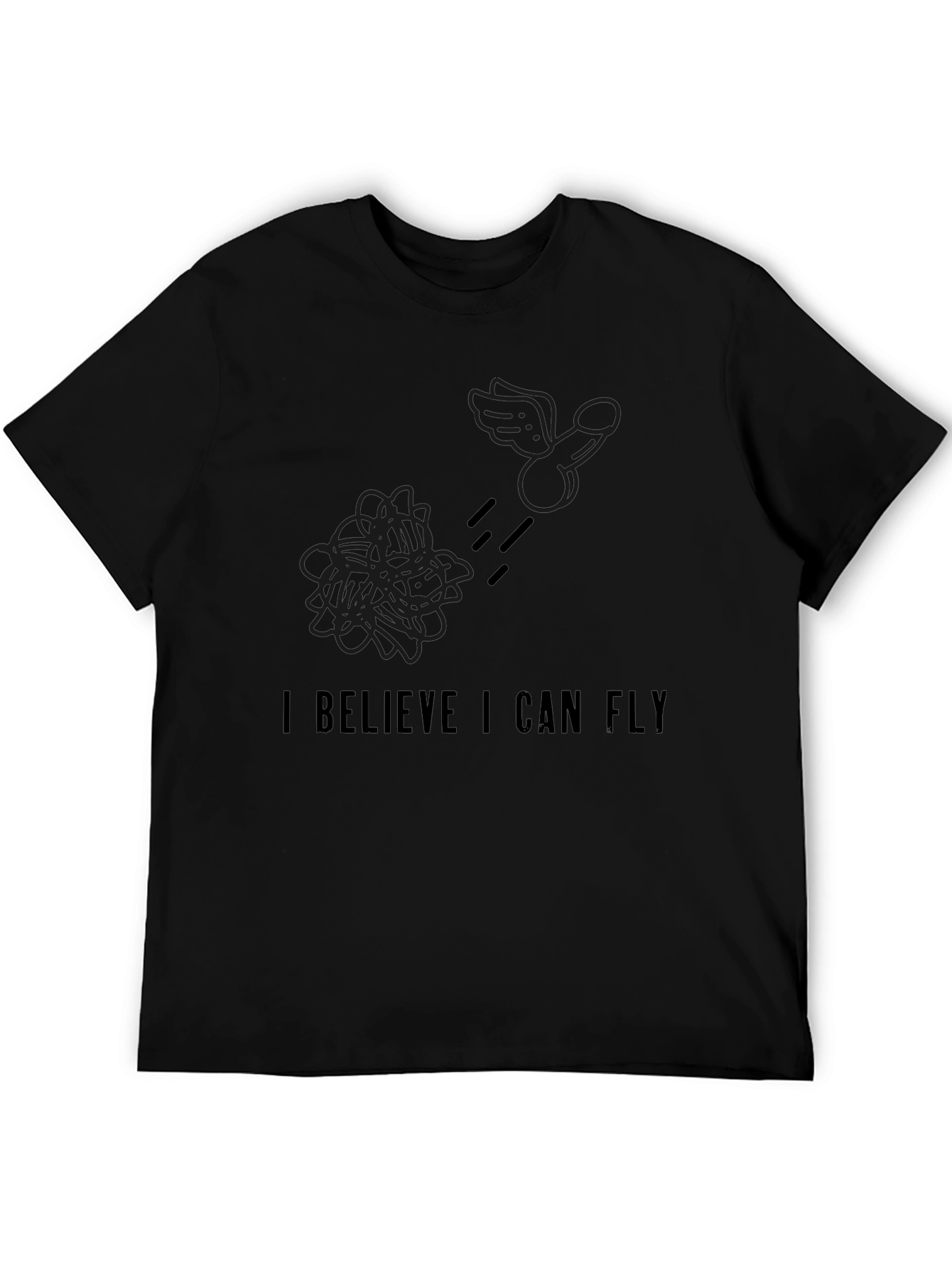 I Believe I Can Fly Black Graphic Tee