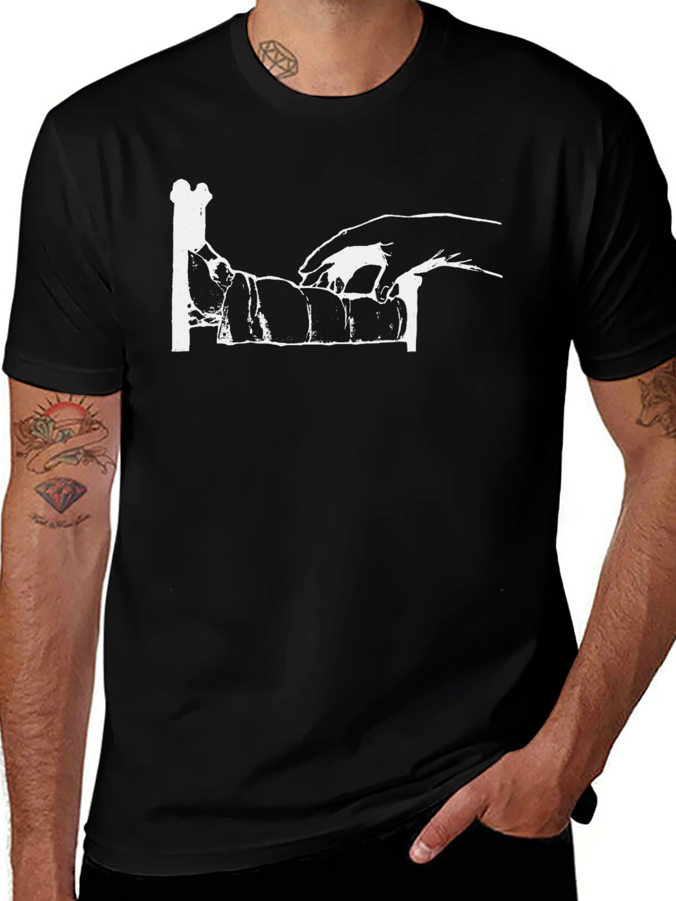 Unique Artistic Black T-Shirt for Men