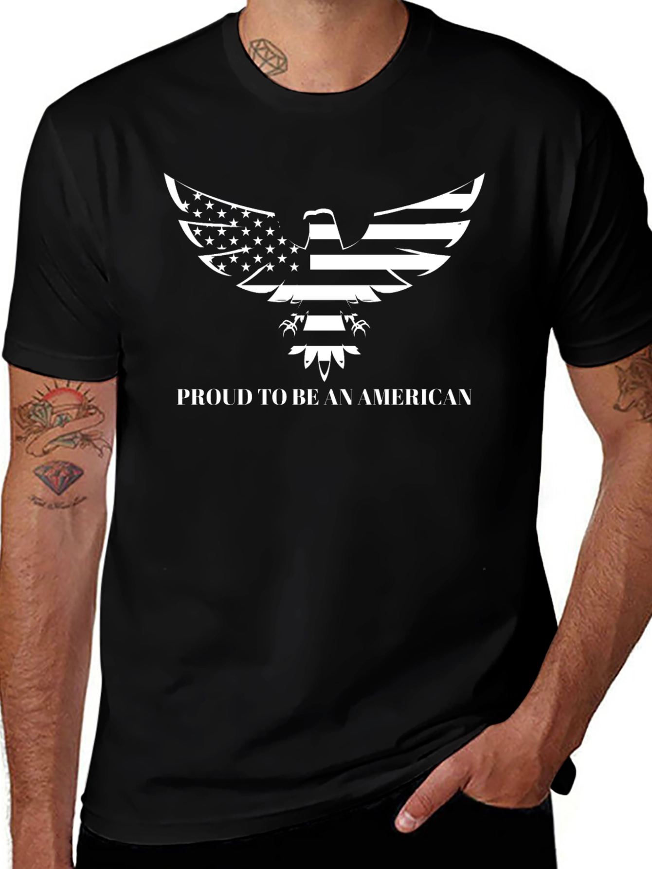 Proud American Eagle Graphic Tee - Patriotic T-Shirt