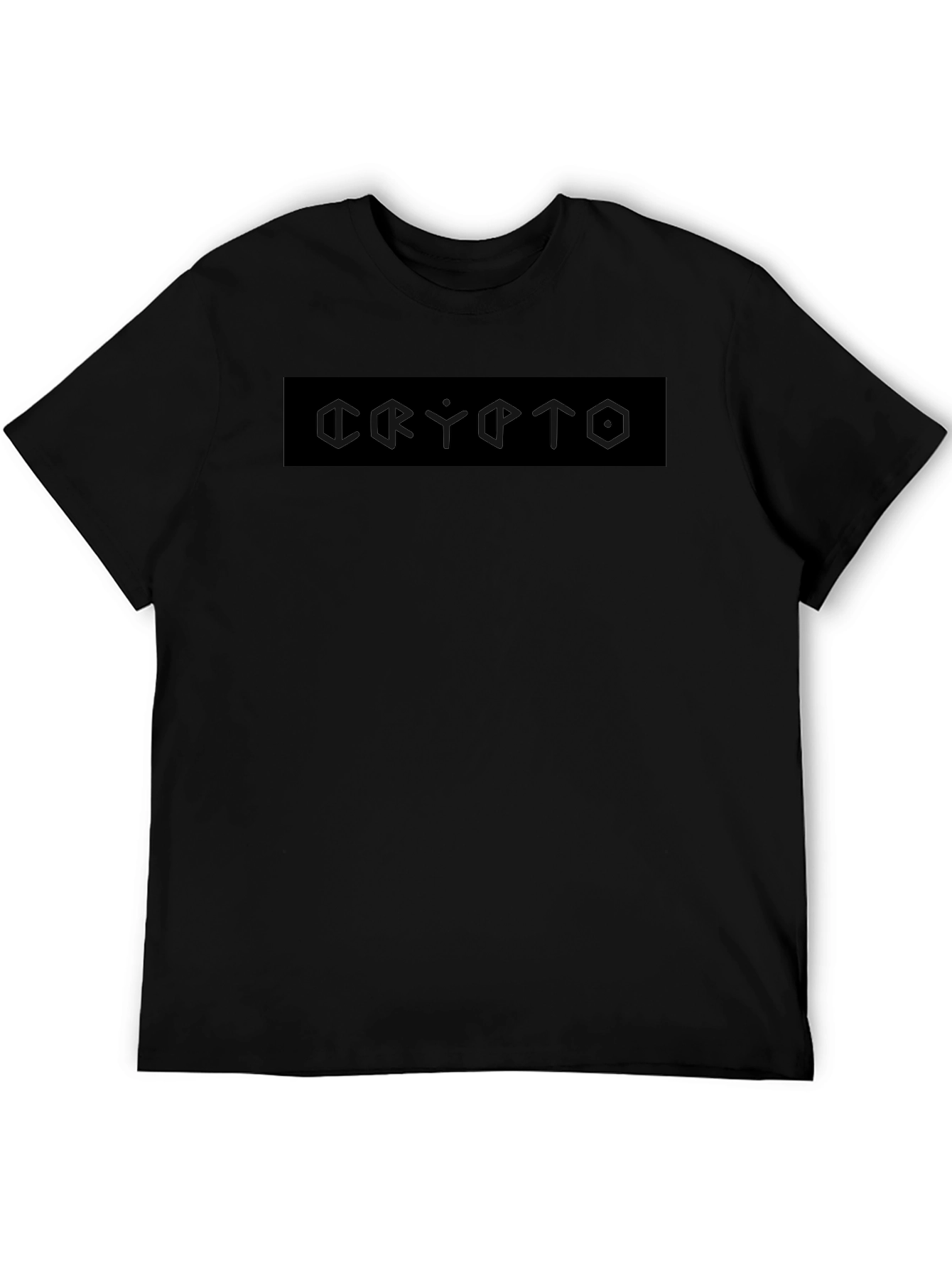 Crypto Graphic Tee - Black Cotton Casual Shirt