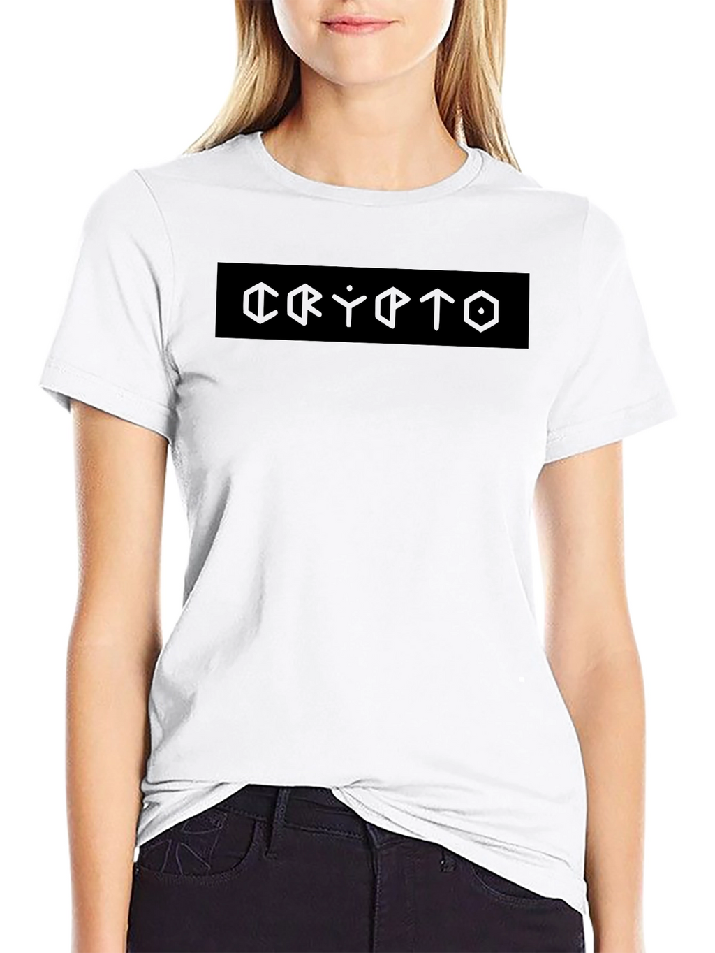 Crypto Graphic Tee - Black Cotton Casual Shirt