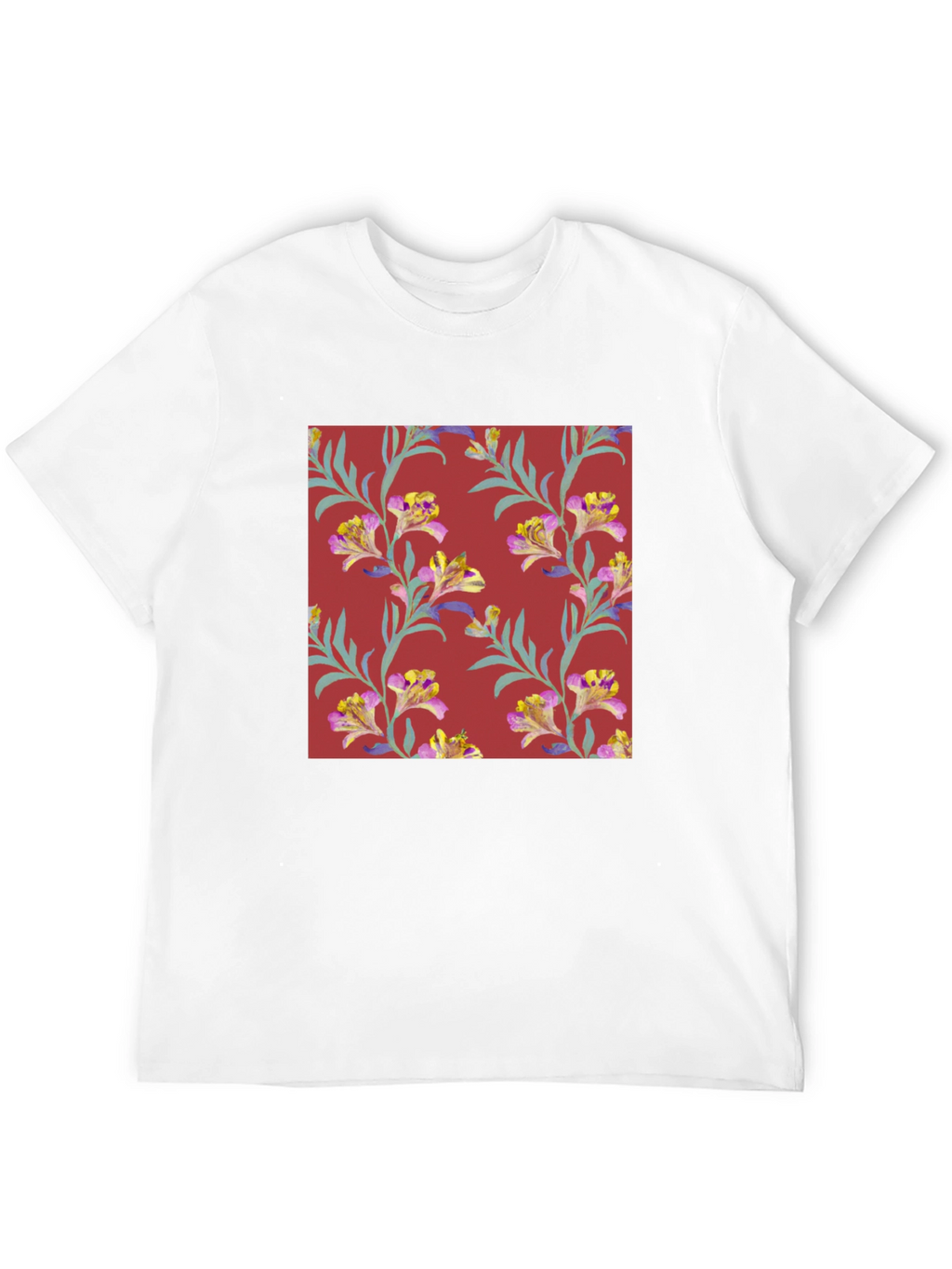 Floral Pattern Tee - Stylish Mens T-Shirt