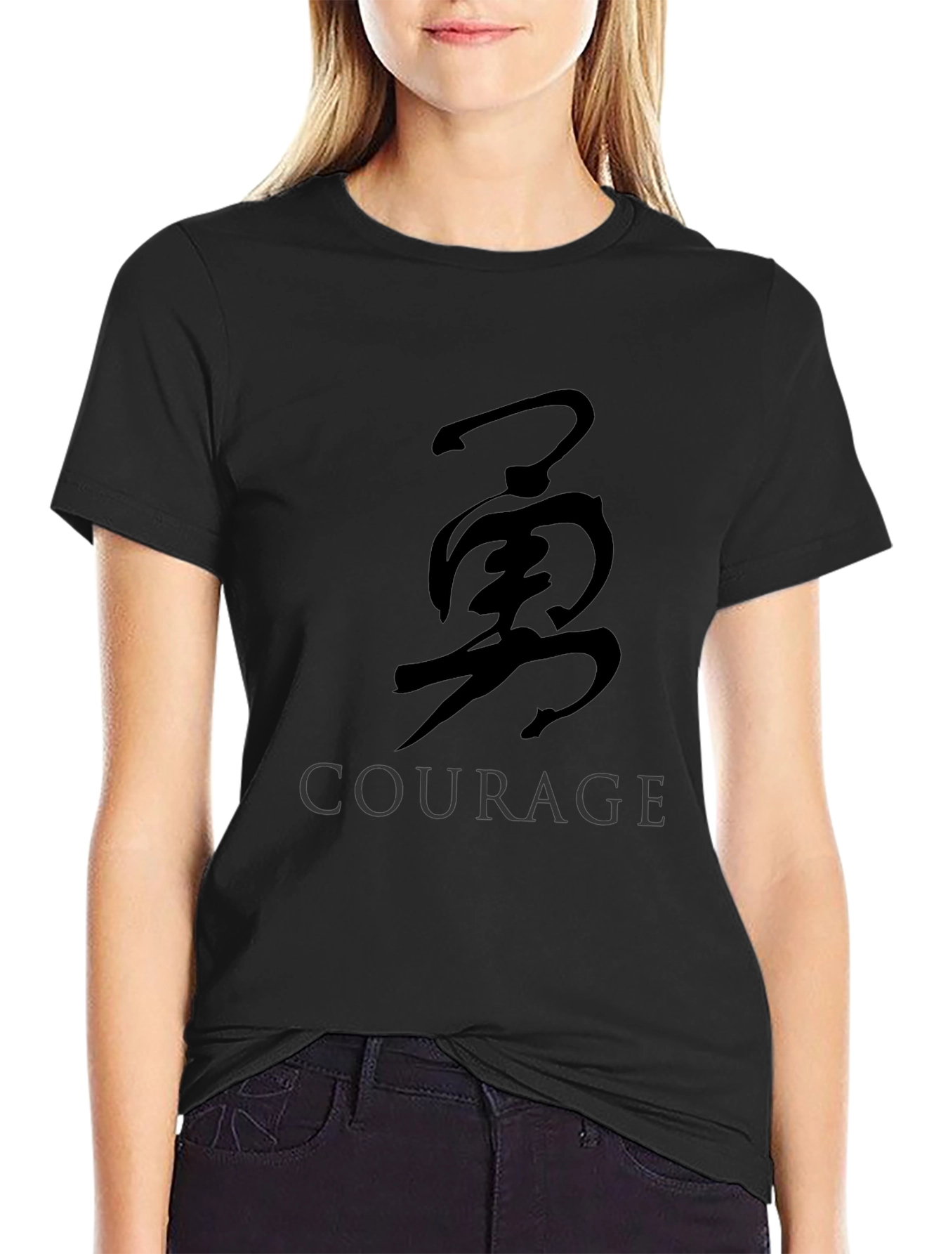 Courage Kanji T-Shirt - Black Graphic Tee