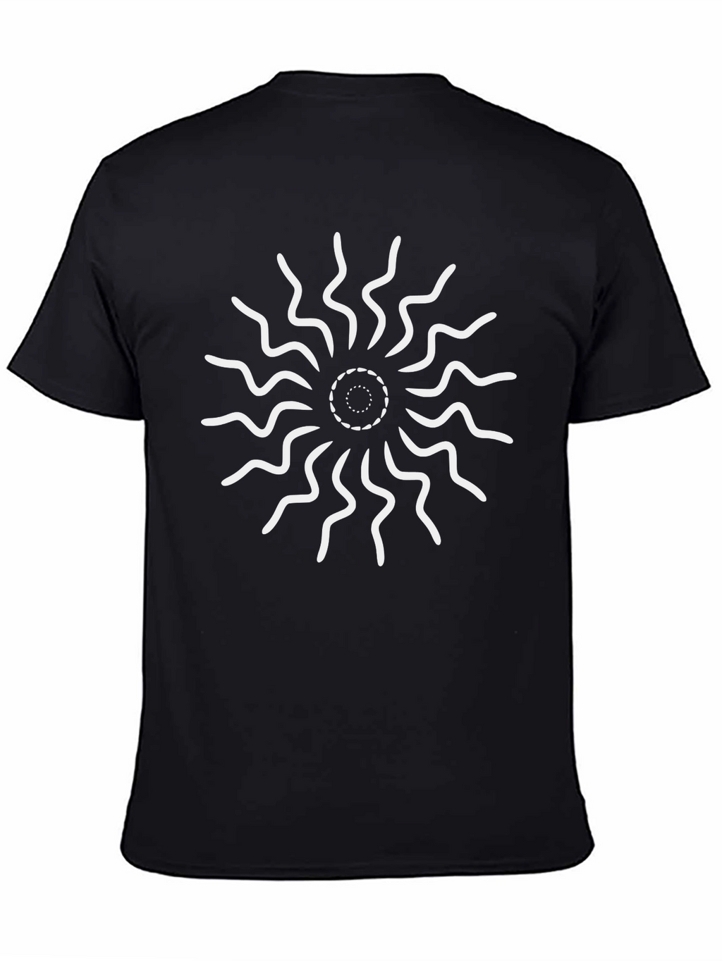 Abstract Sunburst Black T-Shirt
