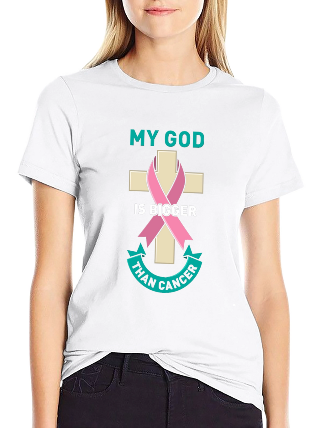 My God is Bigger Than Cancer Awareness T-Shirt