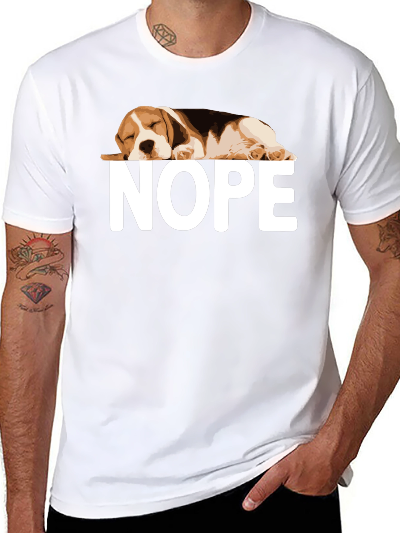 Nope Beagle Graphic T-Shirt Relaxed Fit