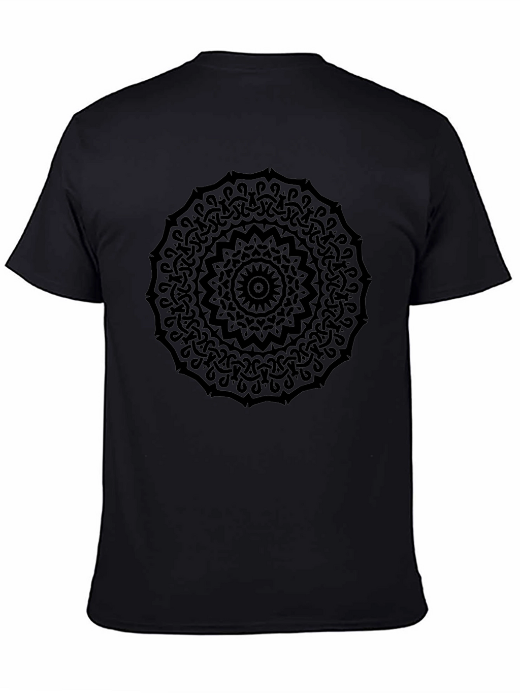 Mens Black Mandala Graphic Tee