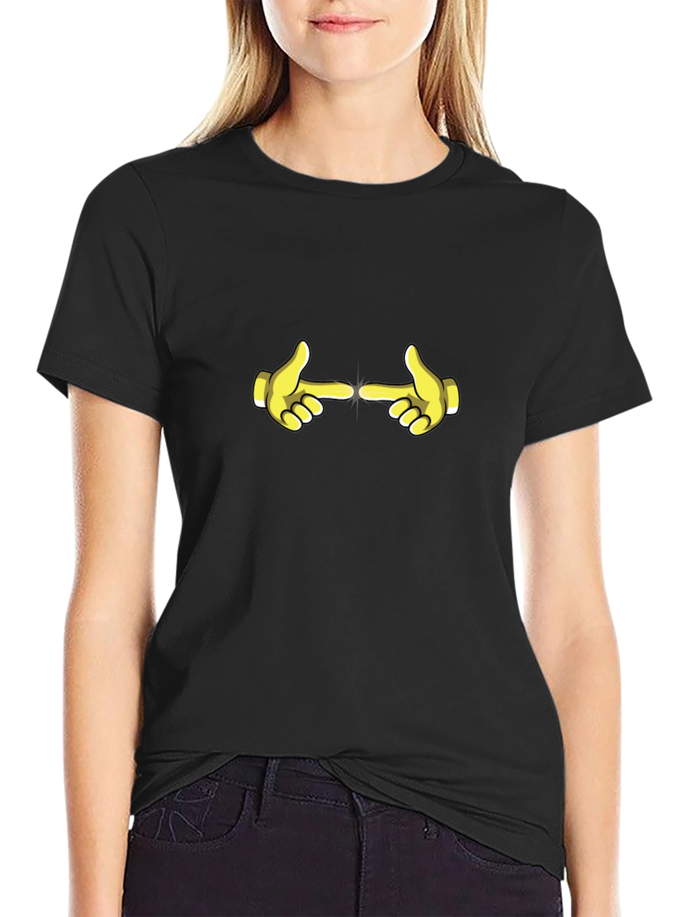 Funny Hand Gesture Black T-Shirt
