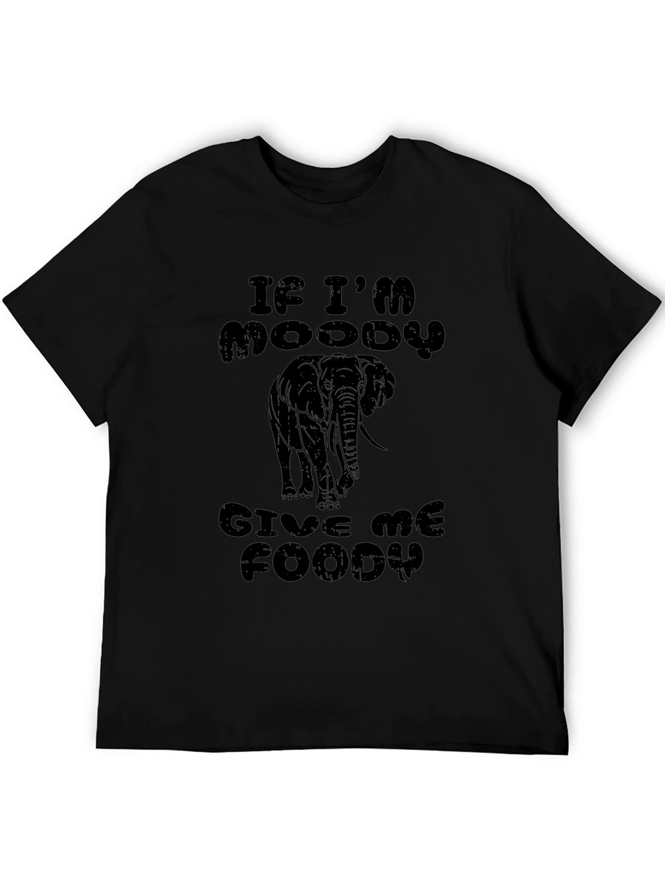 Moody Elephant Graphic Print Mens Tee