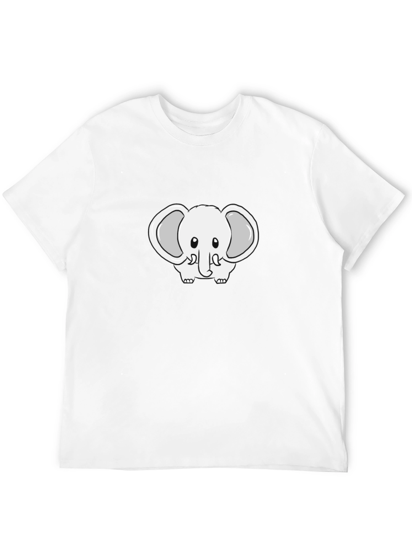 Cute Cartoon Elephant Black T-Shirt