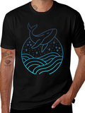 Whale Graphic Tee - Black Cotton Blend