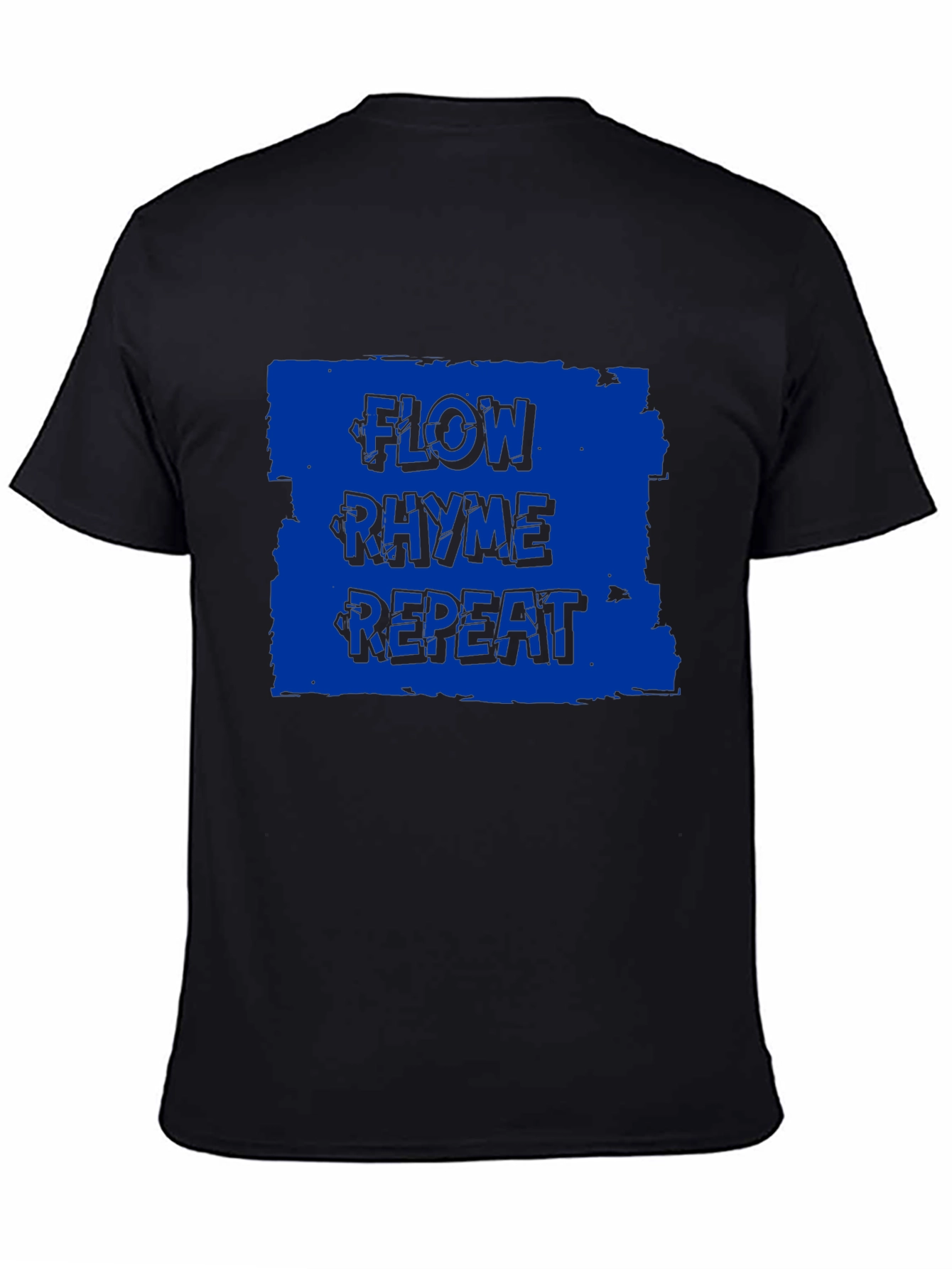 Flow Rhyme Repeat Graphic Tee - Black Cotton T-Shirt