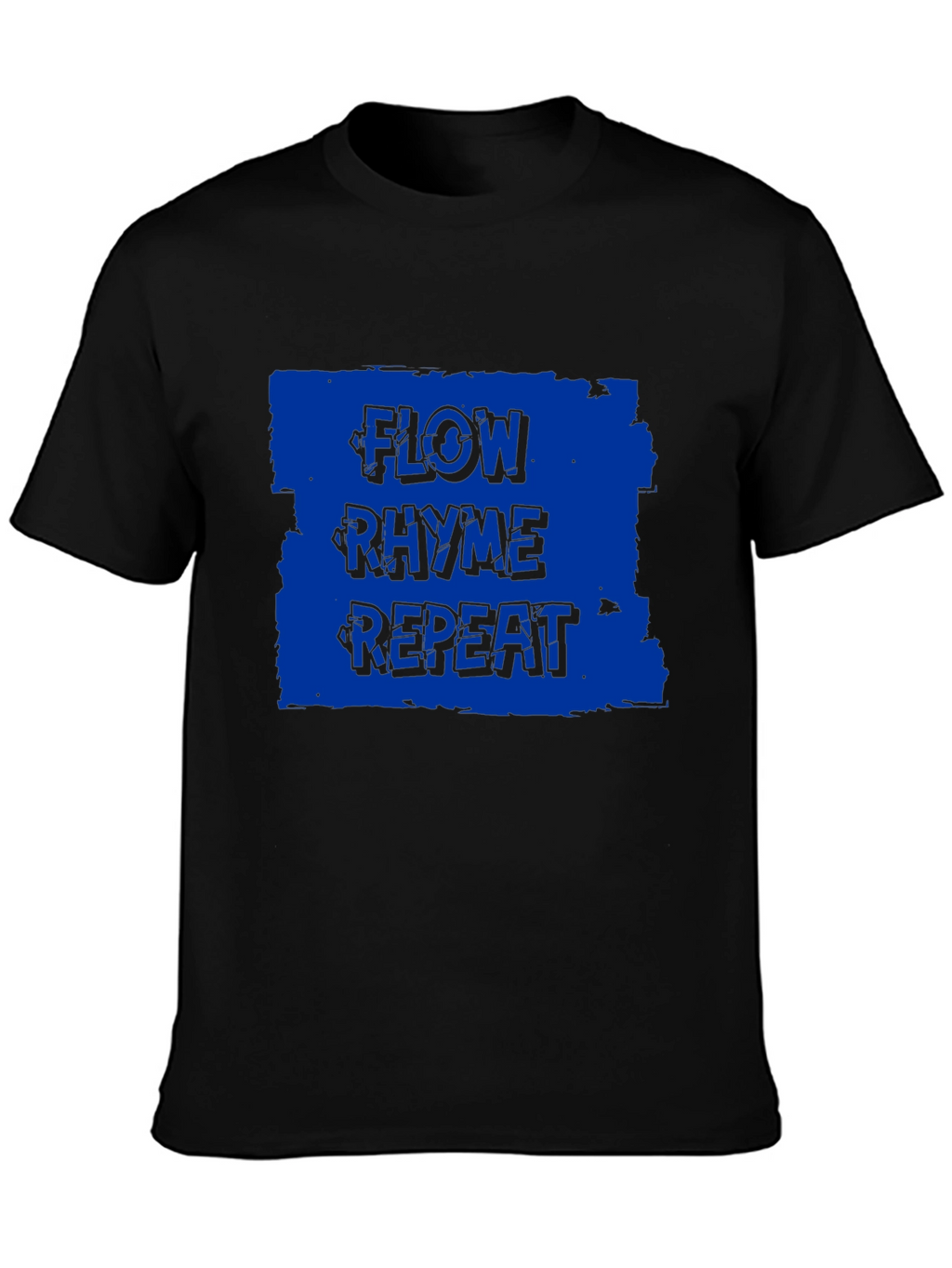 Flow Rhyme Repeat Graphic Tee - Black Cotton T-Shirt