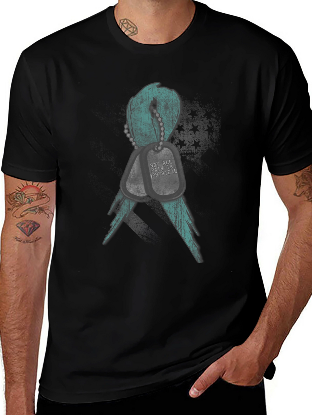 Mental Health Awareness Ribbon T-Shirt - Teal