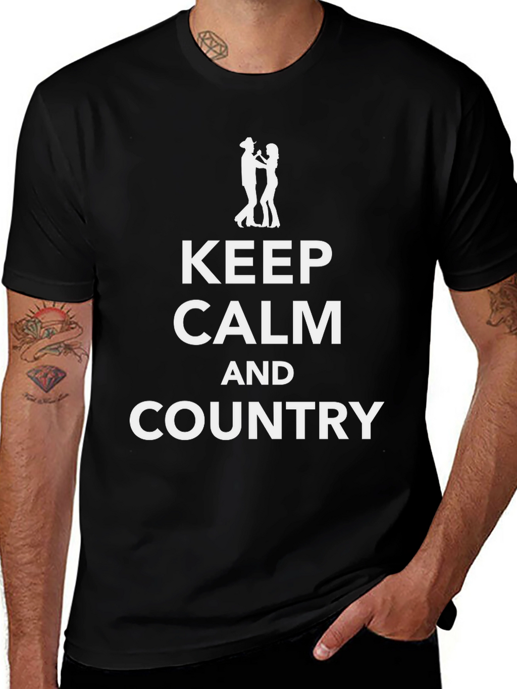 Keep Calm and Country Black T-Shirt