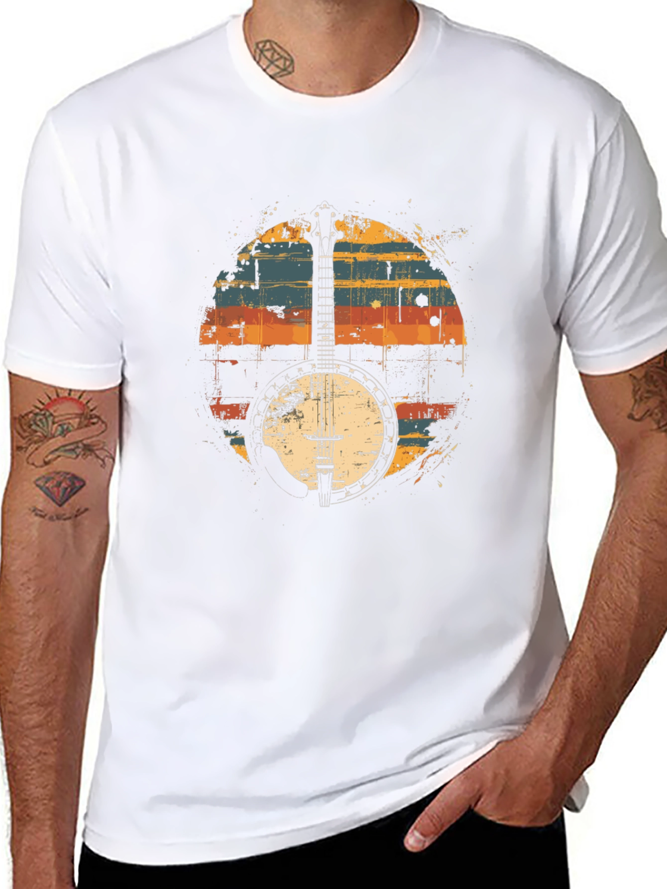 Retro Banjo Graphic T-Shirt - Classic Musician Tee