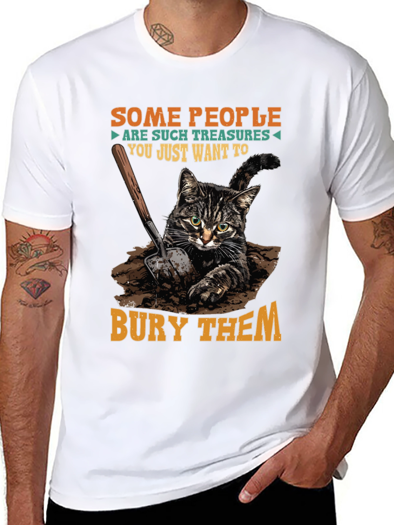 Funny Cat T-Shirt - Bury Them Humor Tee
