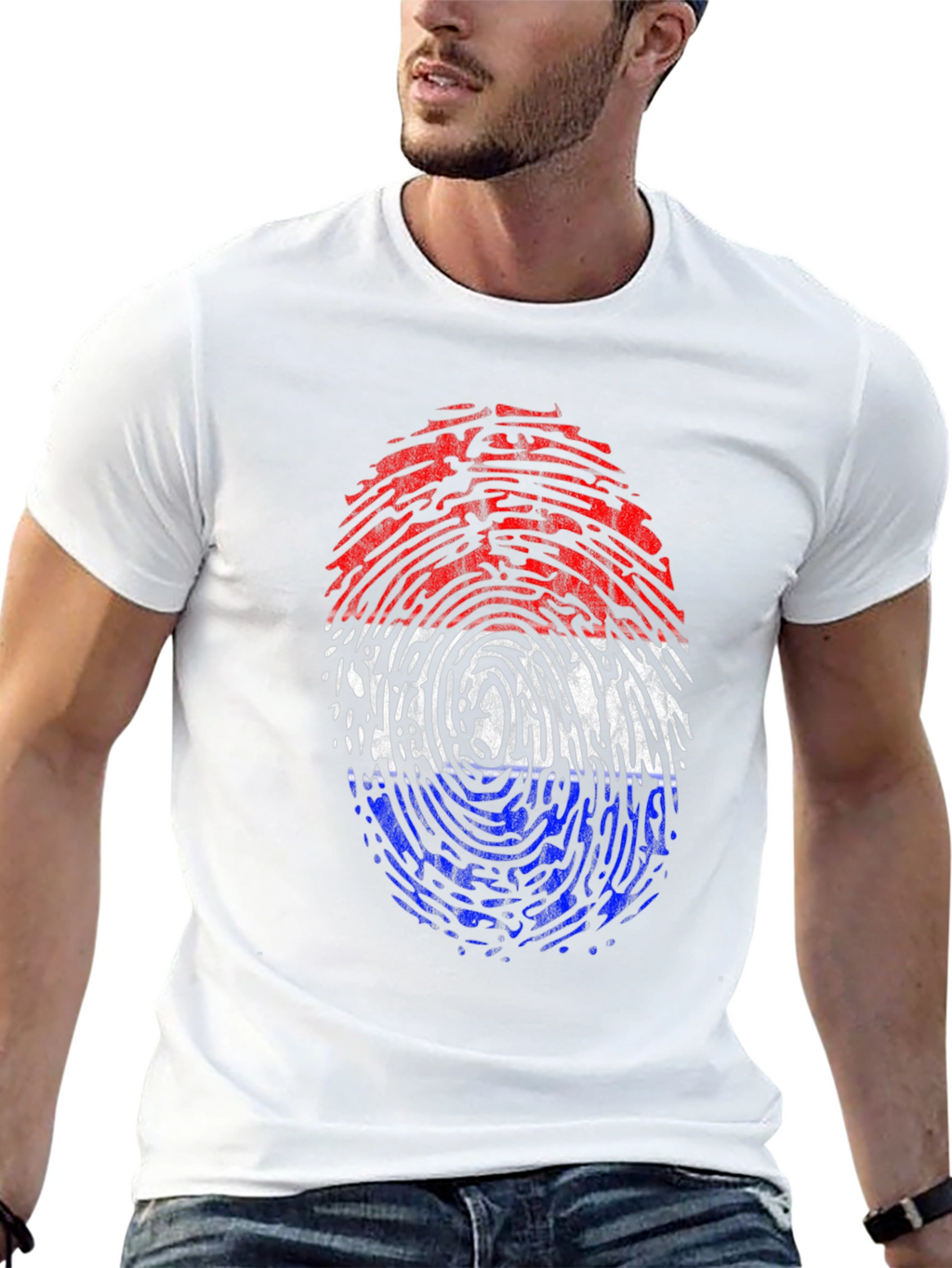 Fingerprint Flag Graphic Tee - Black