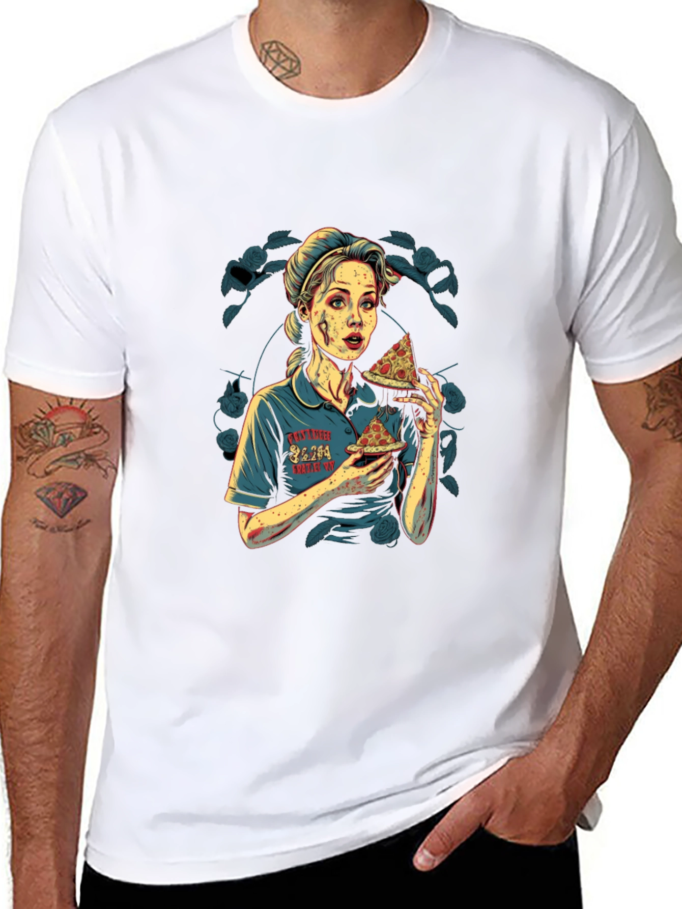 Zombie Pizza Lover Graphic Tee