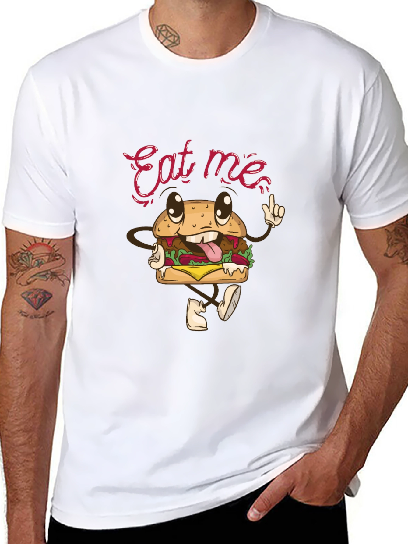 Eat Me Burger Graphic Tee - Black T-Shirt