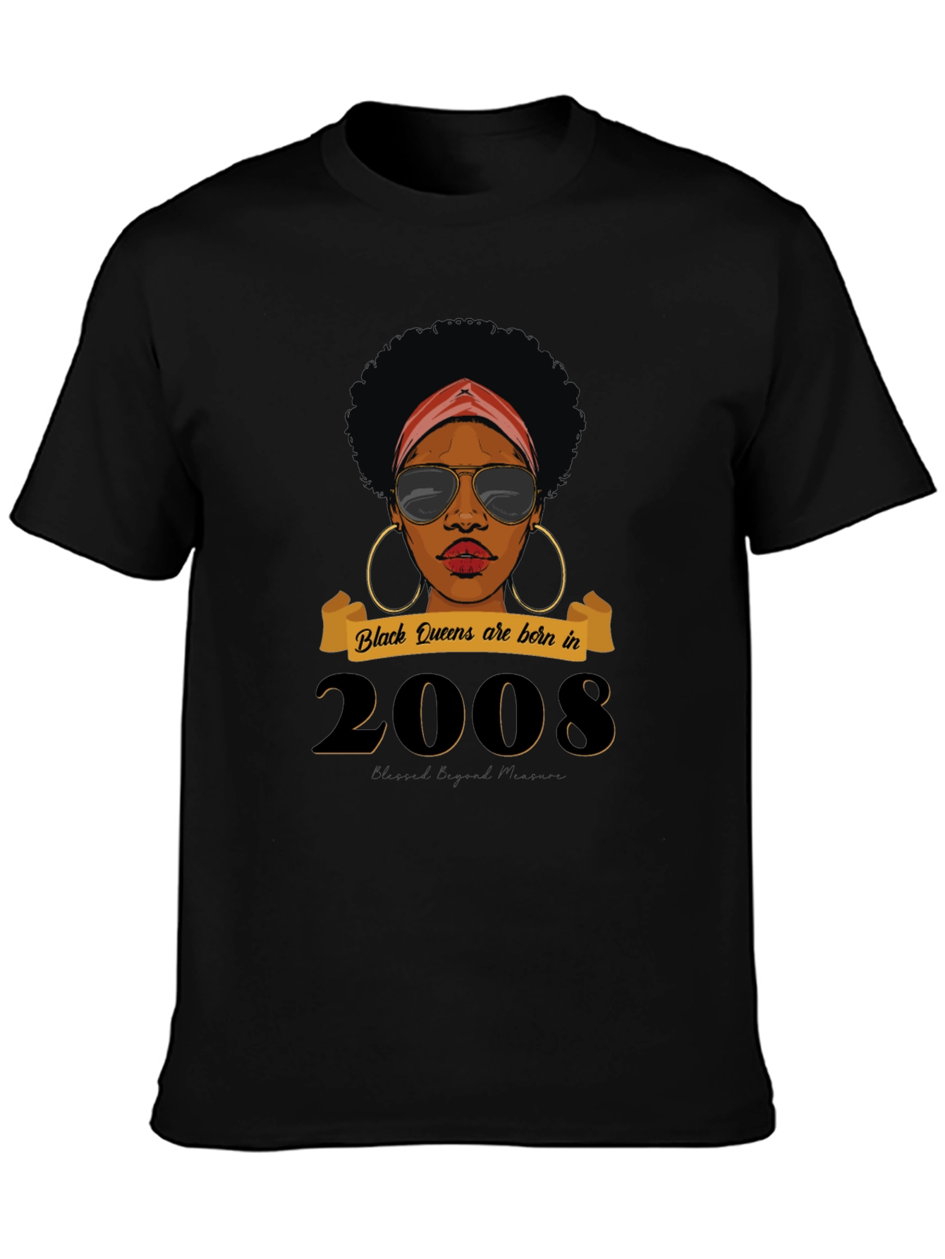 Black Queen Born in 2008 Graphic T-Shirt