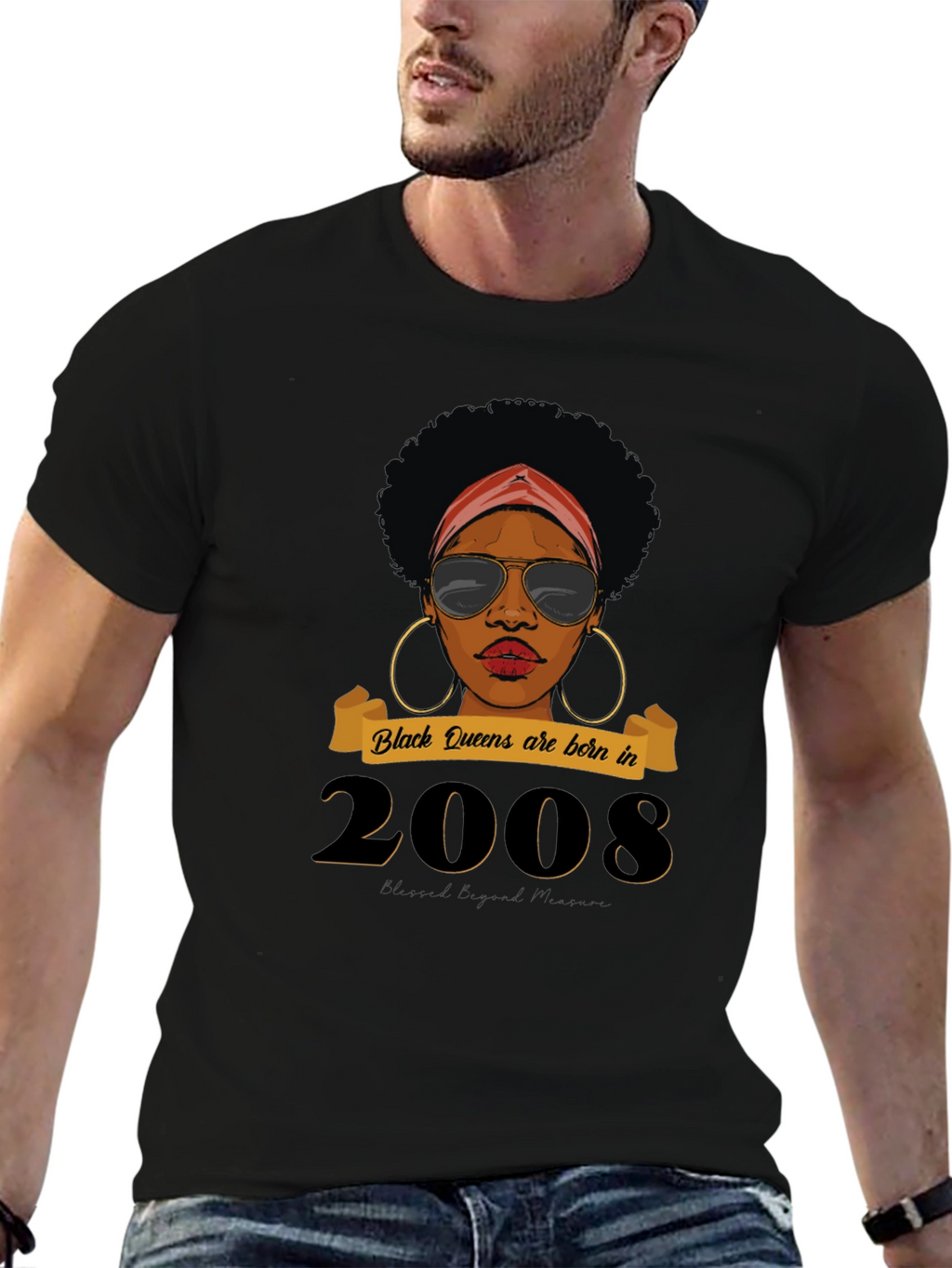 Black Queen Born in 2008 Graphic T-Shirt