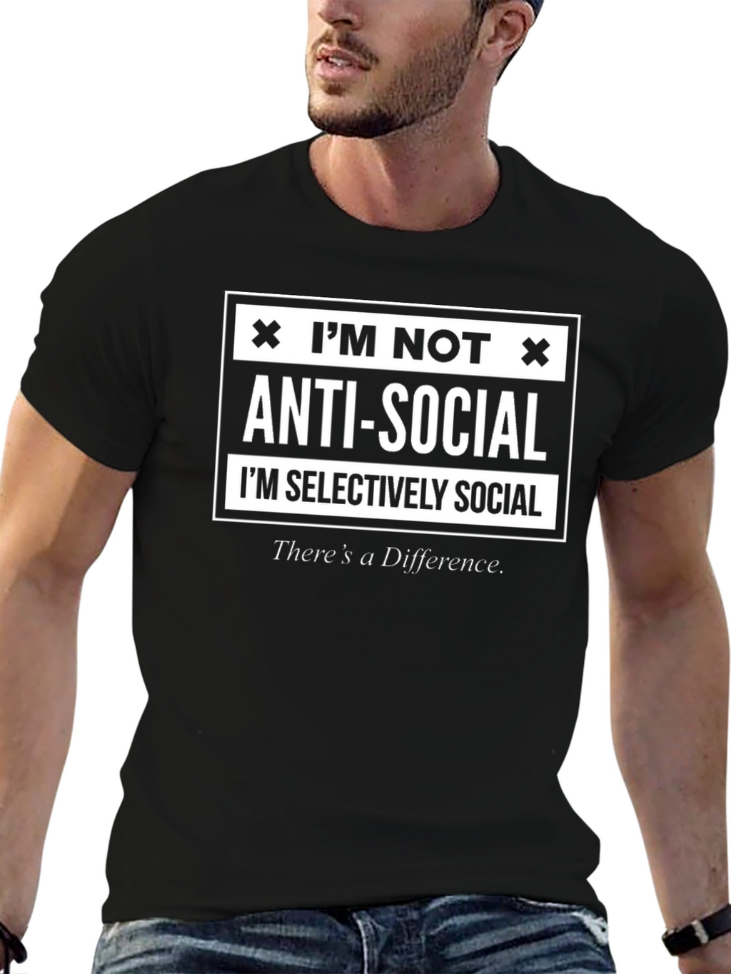 Im Not Anti-Social T-Shirt - Selectively Social Graphic Tee