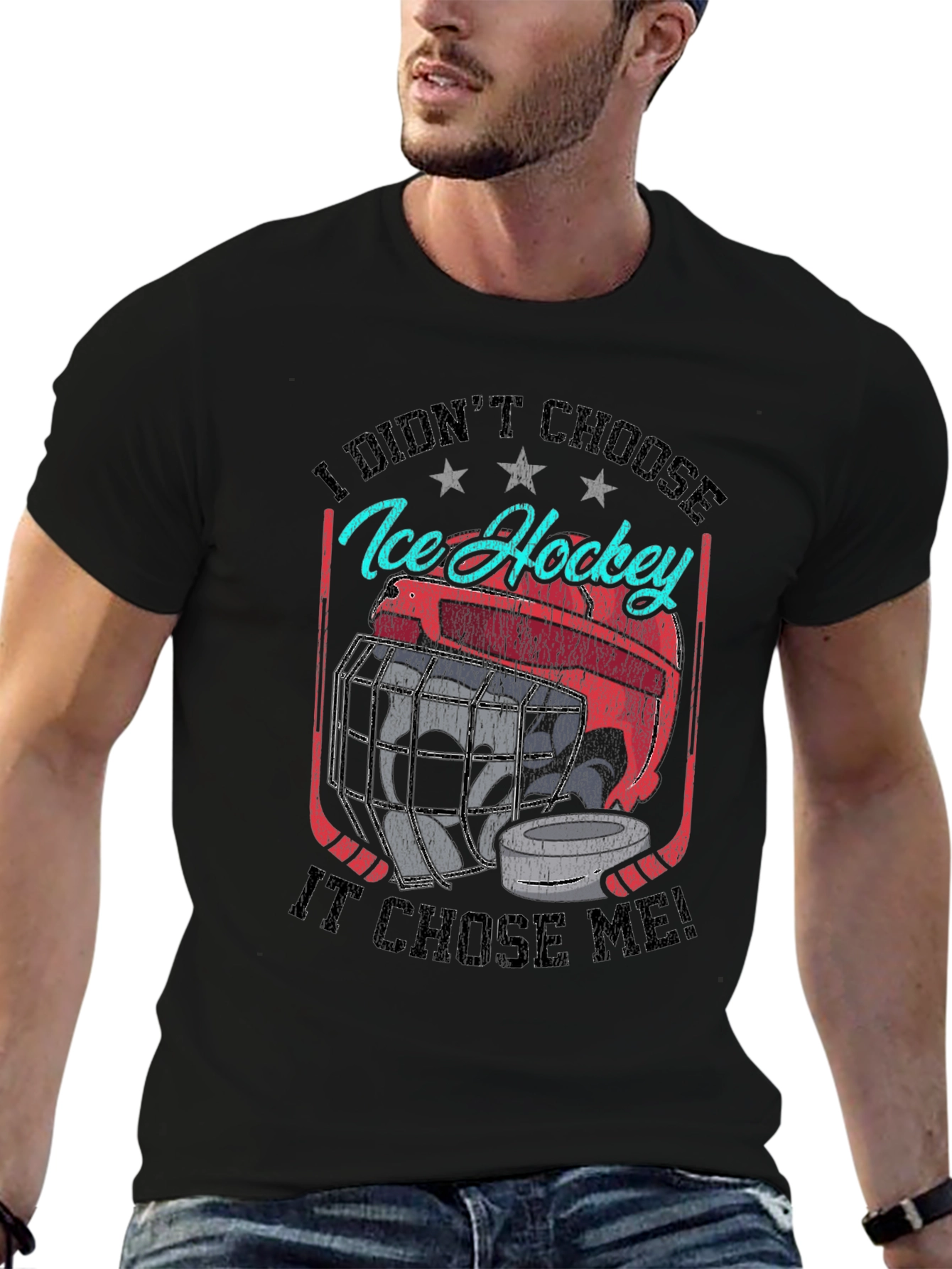 Ice Hockey Graphic T-Shirt - Choose Me Design