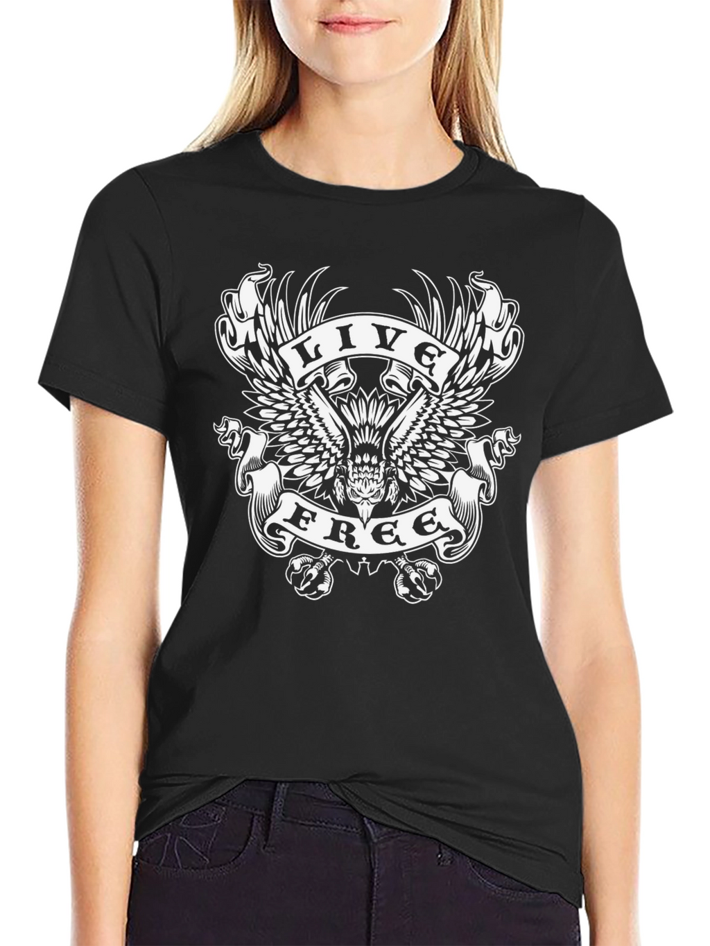 Live Free Graphic Tee - Mens Black T-Shirt