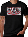 Skeleton in Floral T-Shirt - Gothic Style