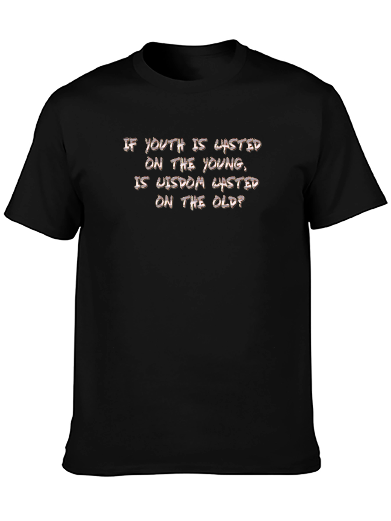 Youth & Wisdom Graphic Tee - Black Cotton T-Shirt