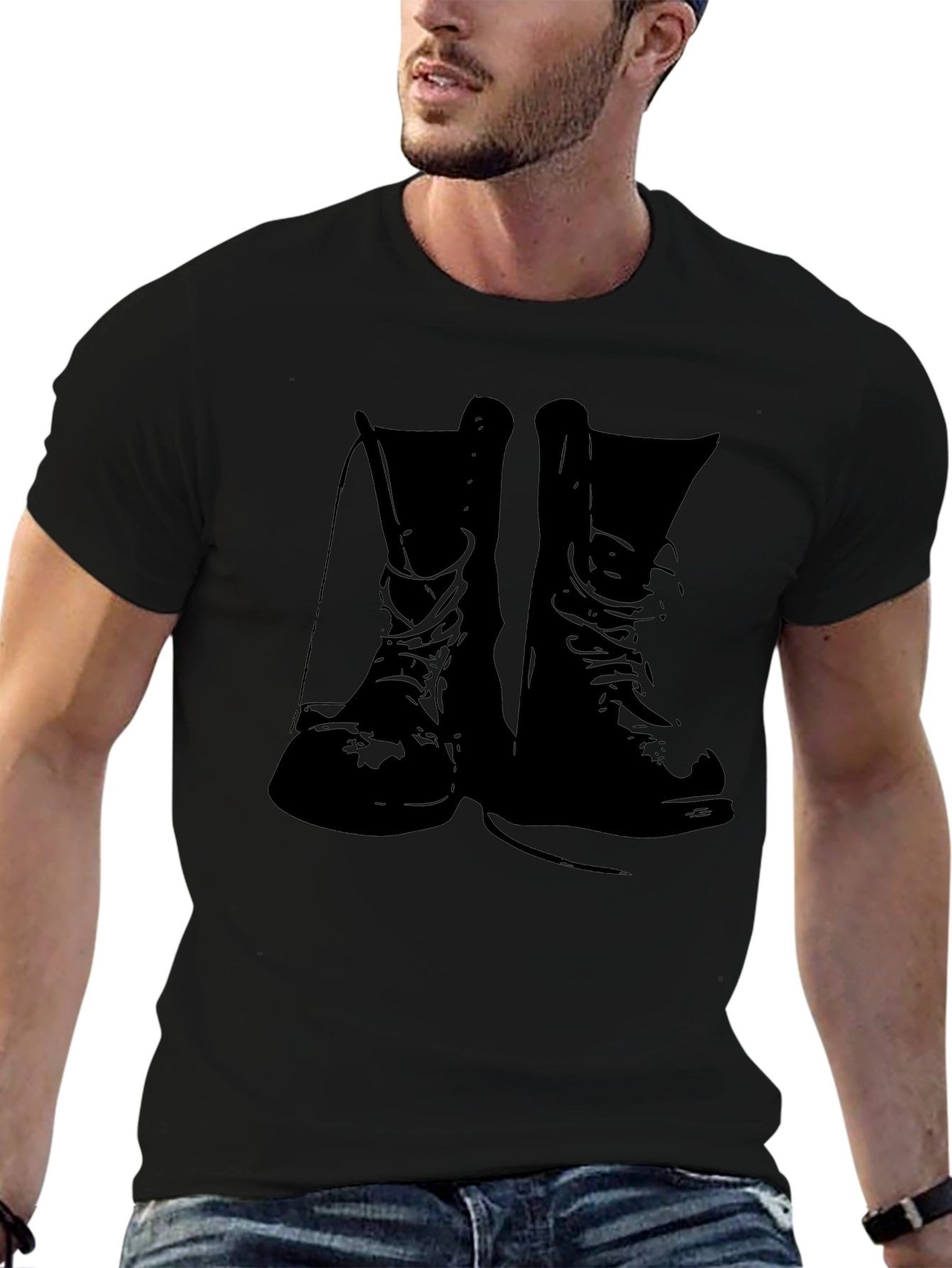 Combat Boots Graphic Tee - Black T-Shirt