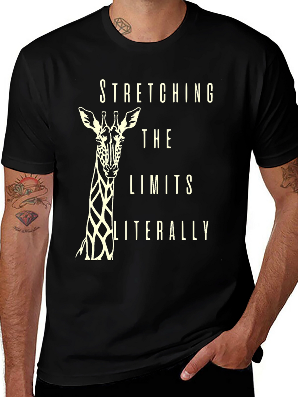 Stretching Limits Giraffe Graphic T-Shirt