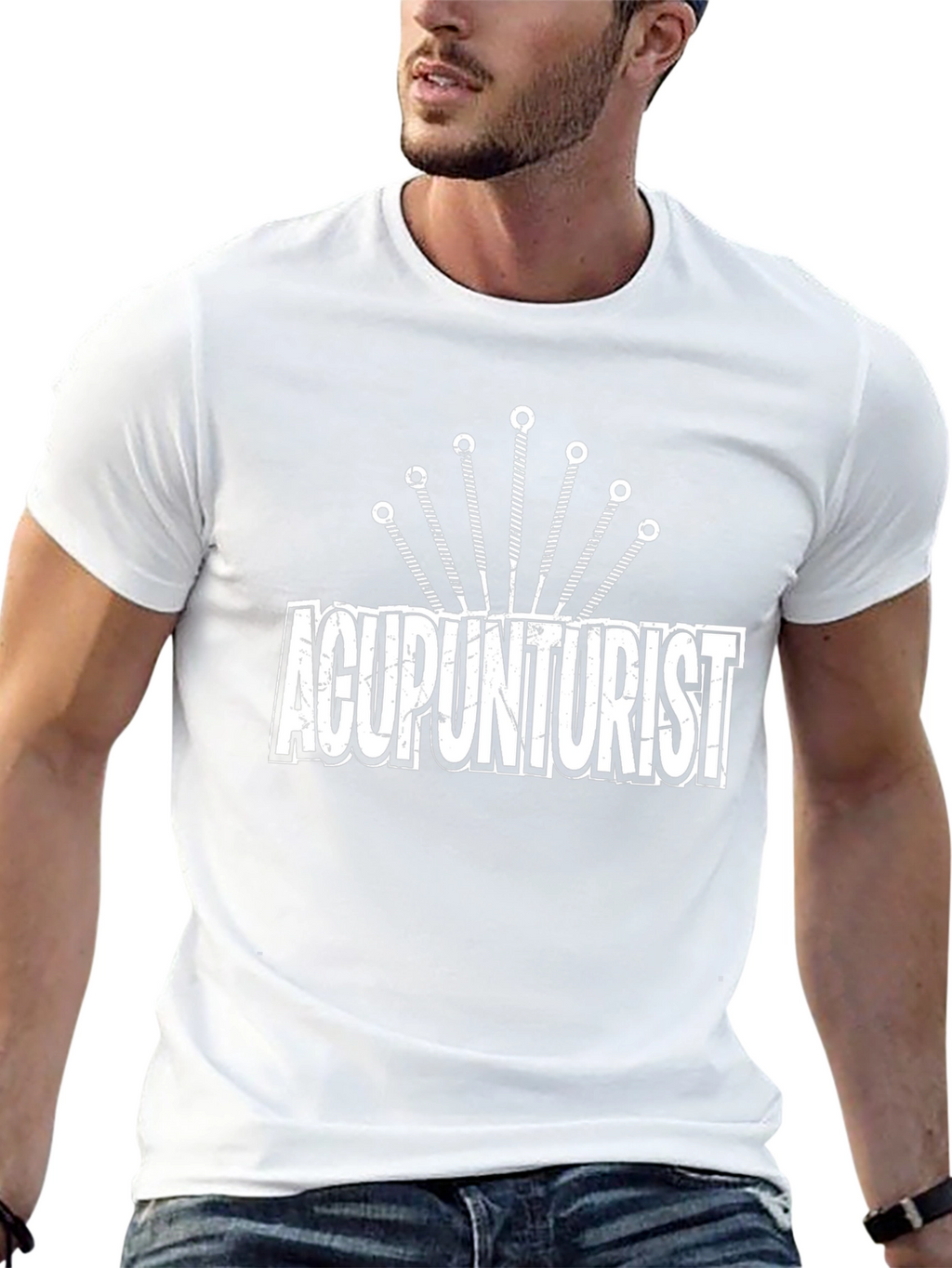 Acupuncturist Graphic Tee - Novelty Black Cotton T-Shirt