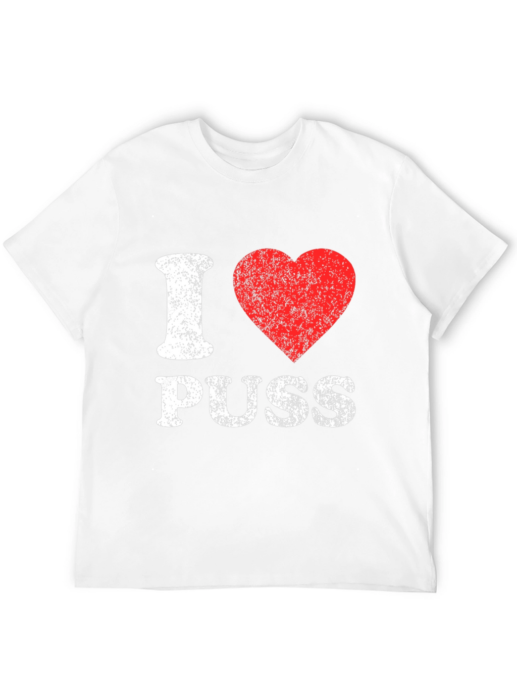 I Love Puss Graphic Tee - Black Cotton T-Shirt