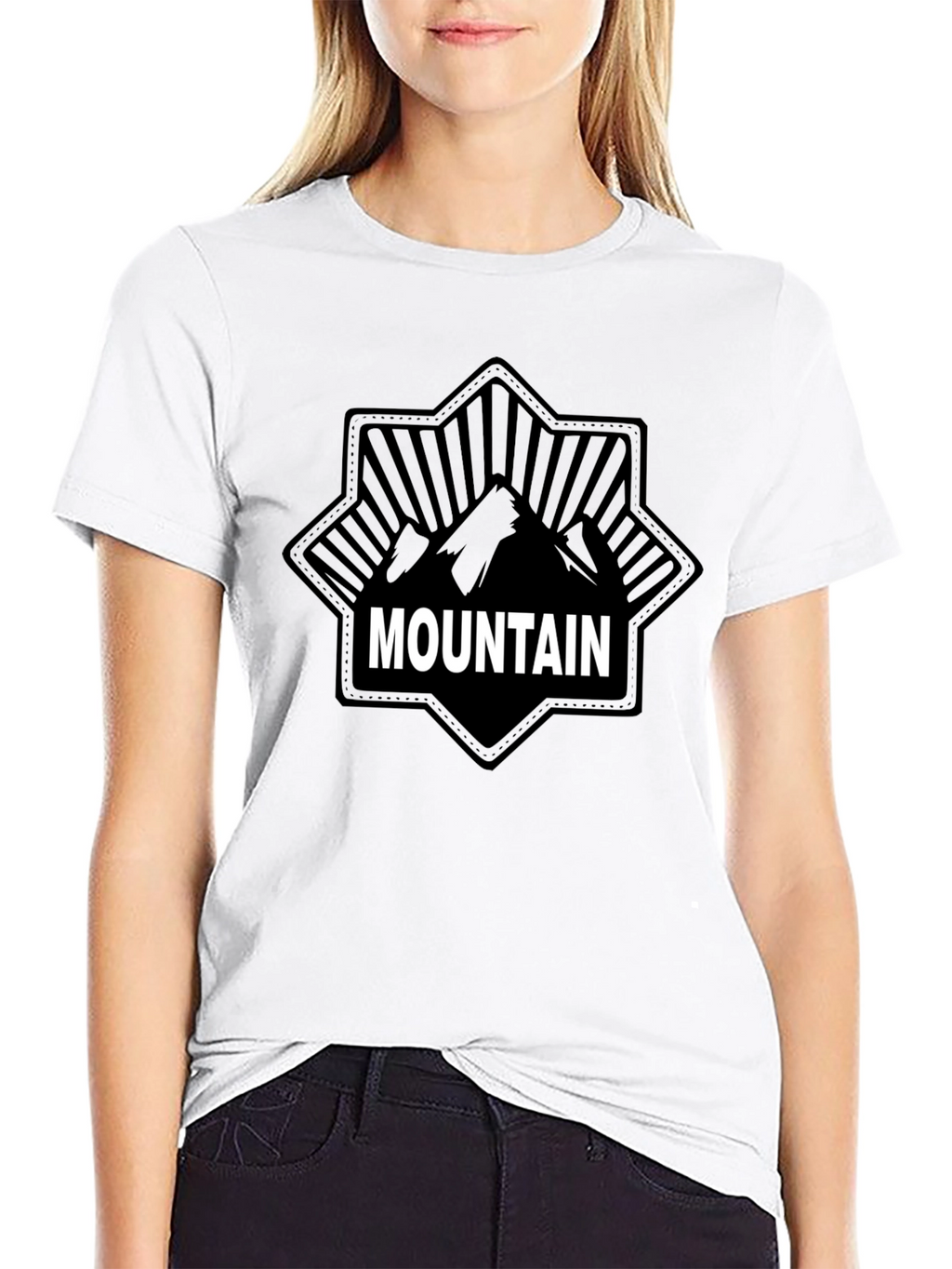 Mountain Graphic Print Black T-Shirt