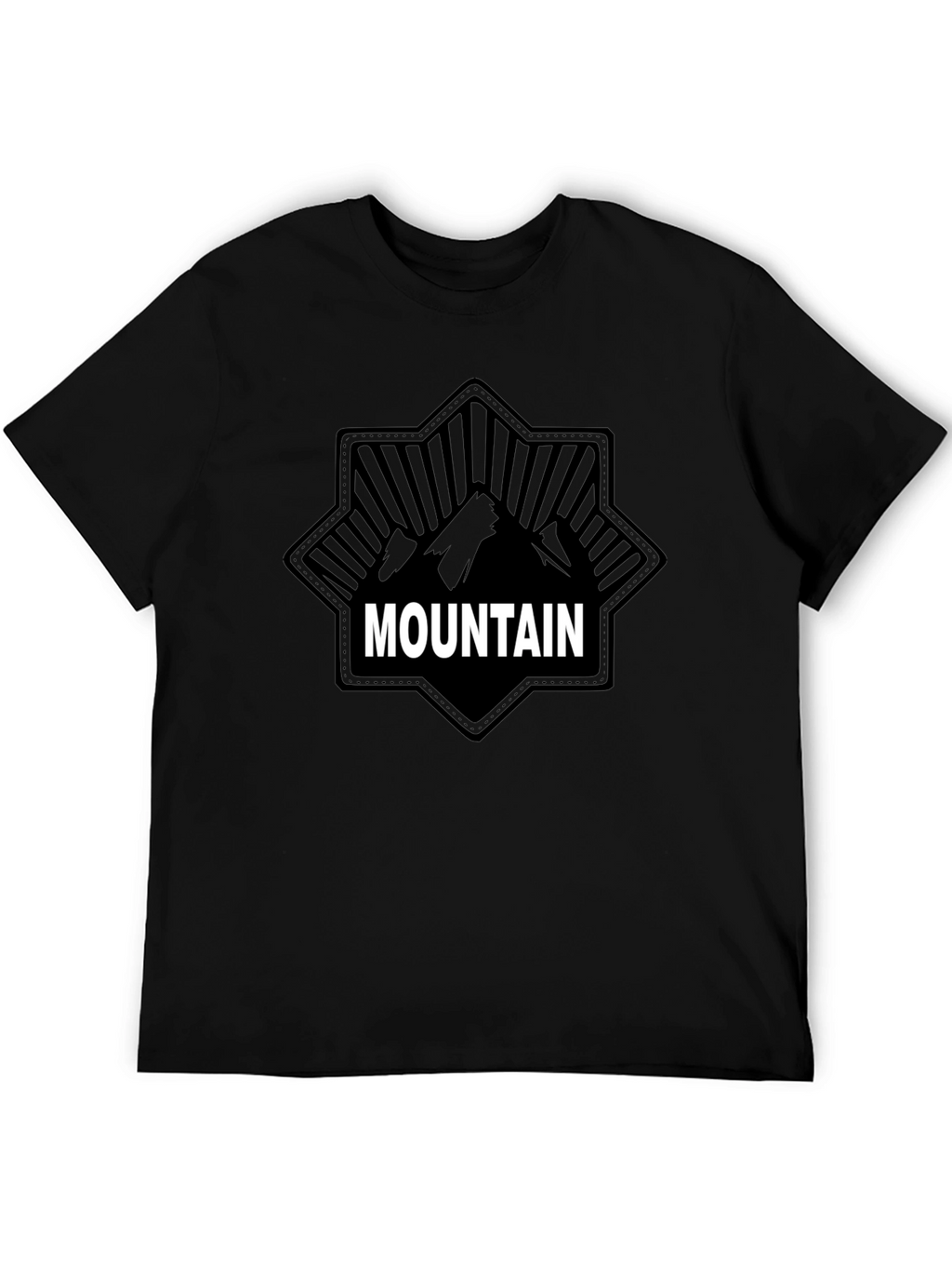 Mountain Graphic Print Black T-Shirt