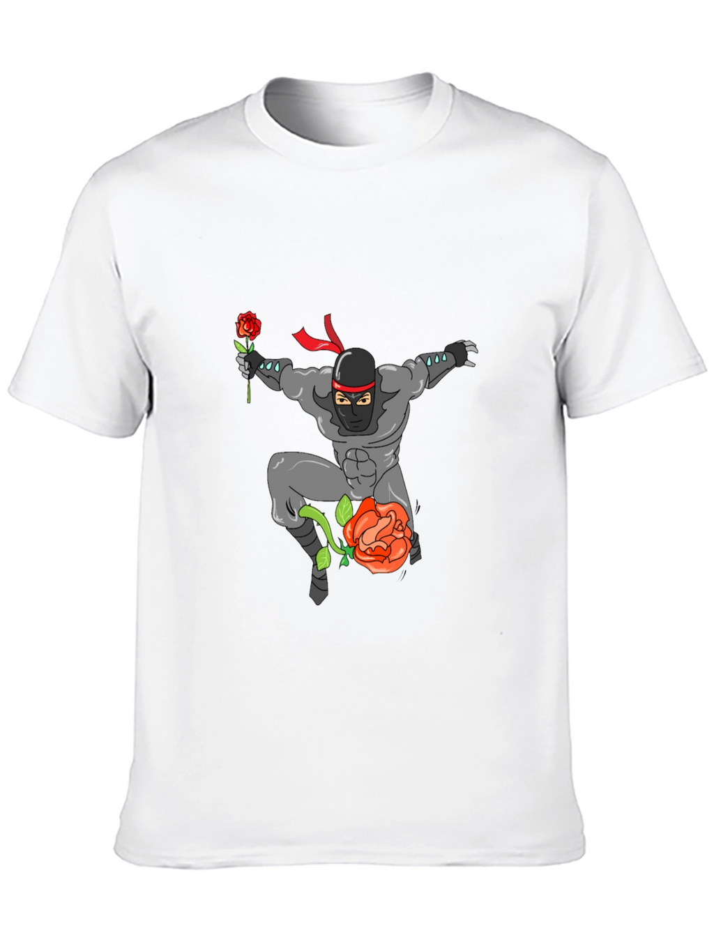 Ninja Rose Graphic T-Shirt - Black Cotton Tee